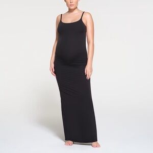 NEW SKIMS Maternity Fits Everybody Maxi Long Slip Fitted Dress in Onyx Size XS